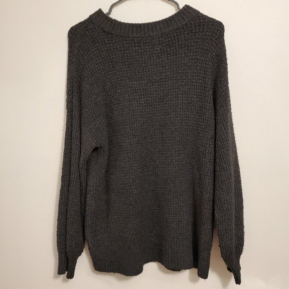Aerie Waffle Oversized Crew Sweater 